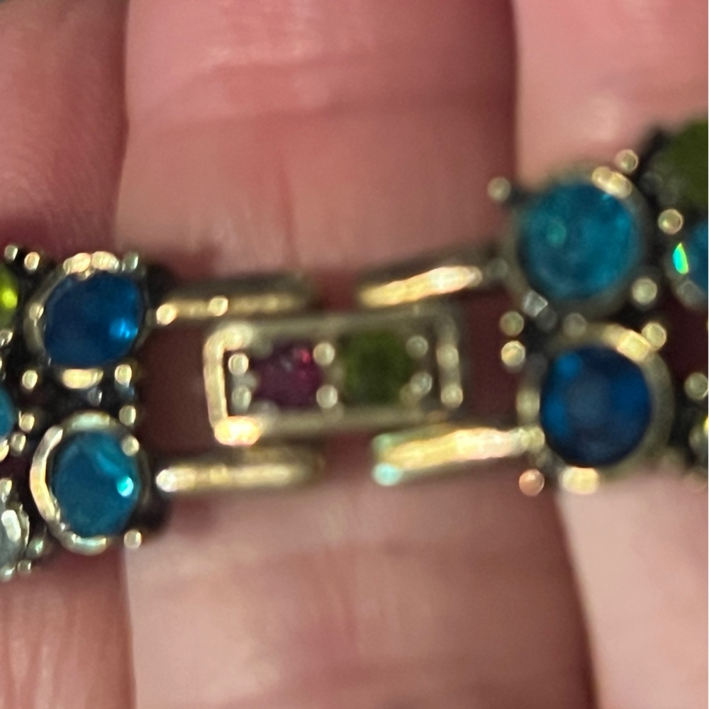 HEIDI DAUS "Fantasy In Florals" Swarovski Crystals Bracelet sz M/L NIB - Picture 5 of 9